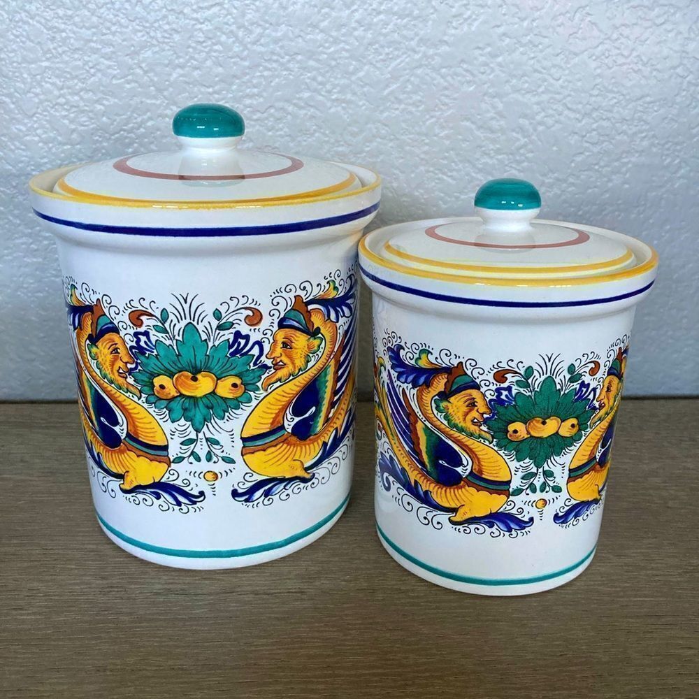 Ceramica Nova Deruta Raffaellesco Lidded Canisters Set